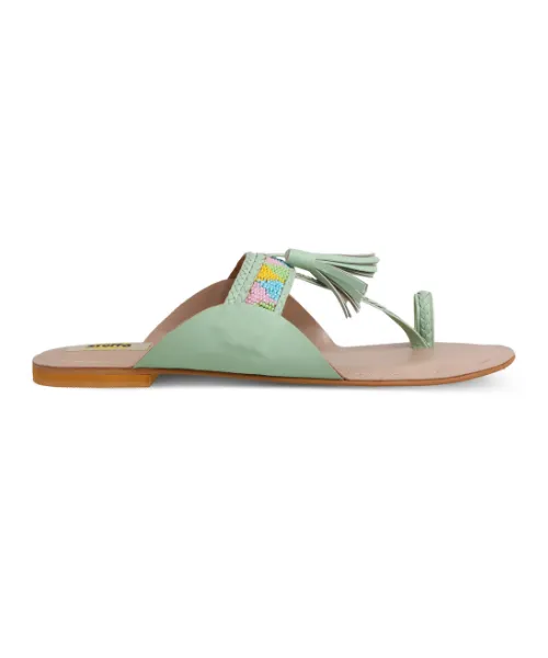 Pastel Beaded Tassel Flats - Lila