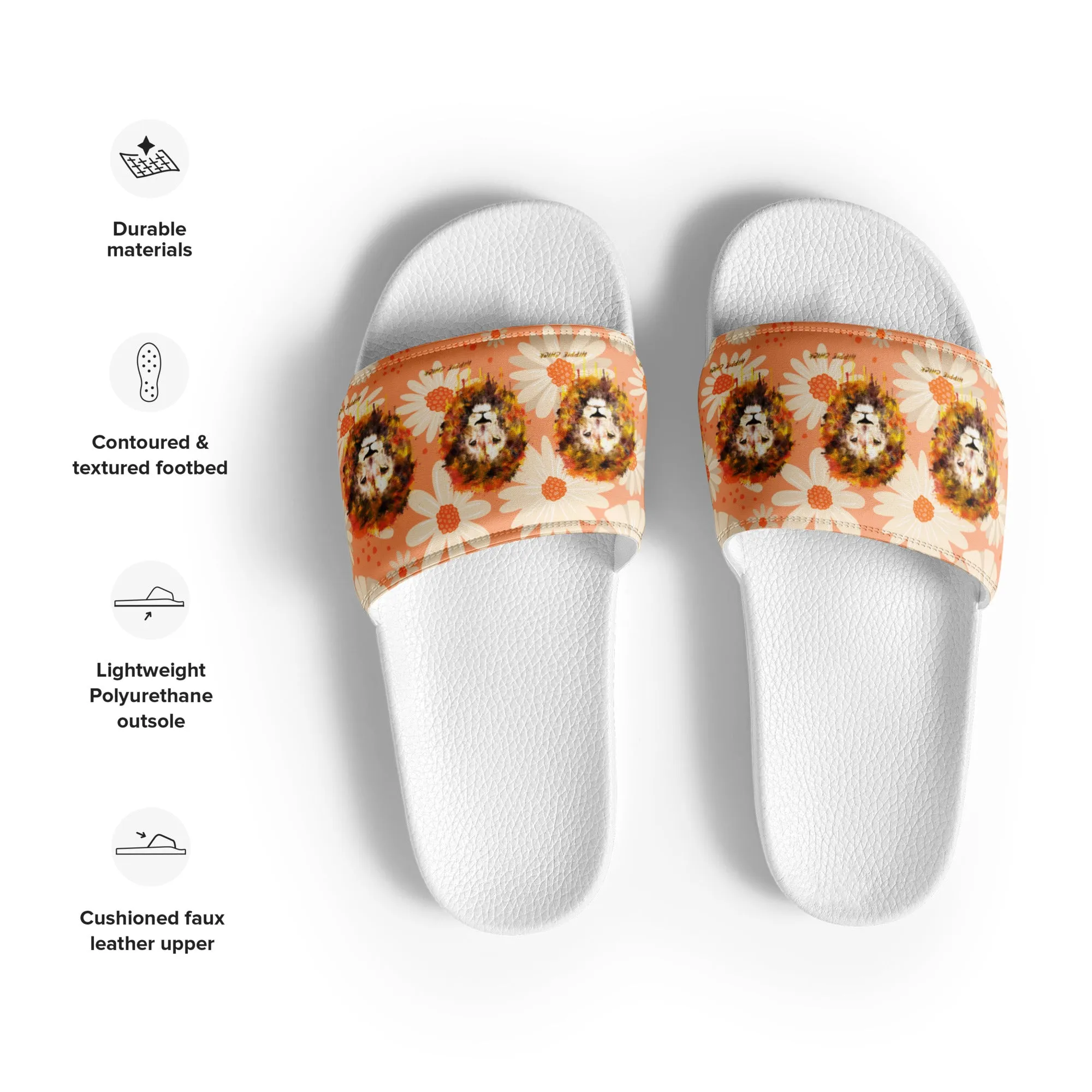Peach Daisies Women's Slides
