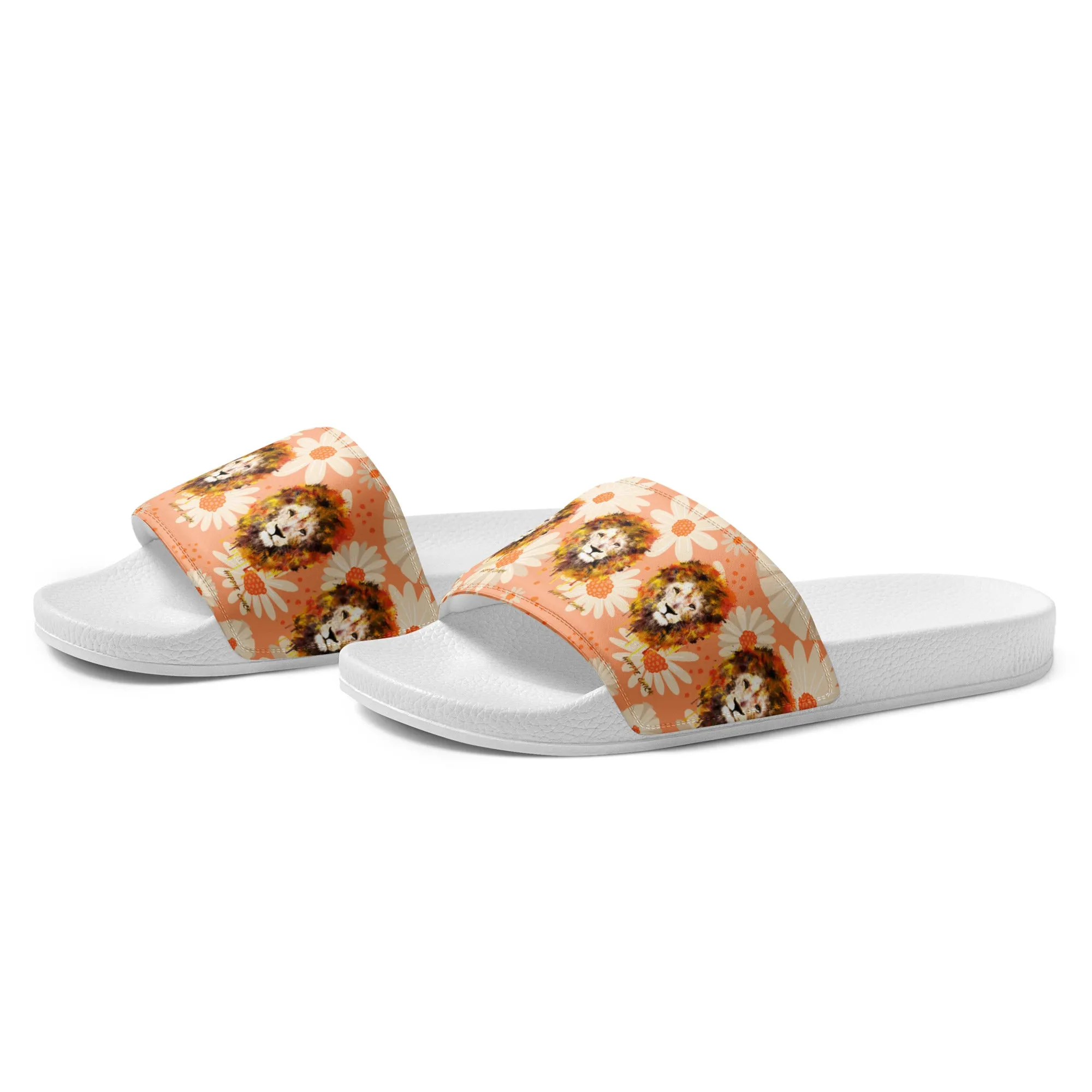 Peach Daisies Women's Slides