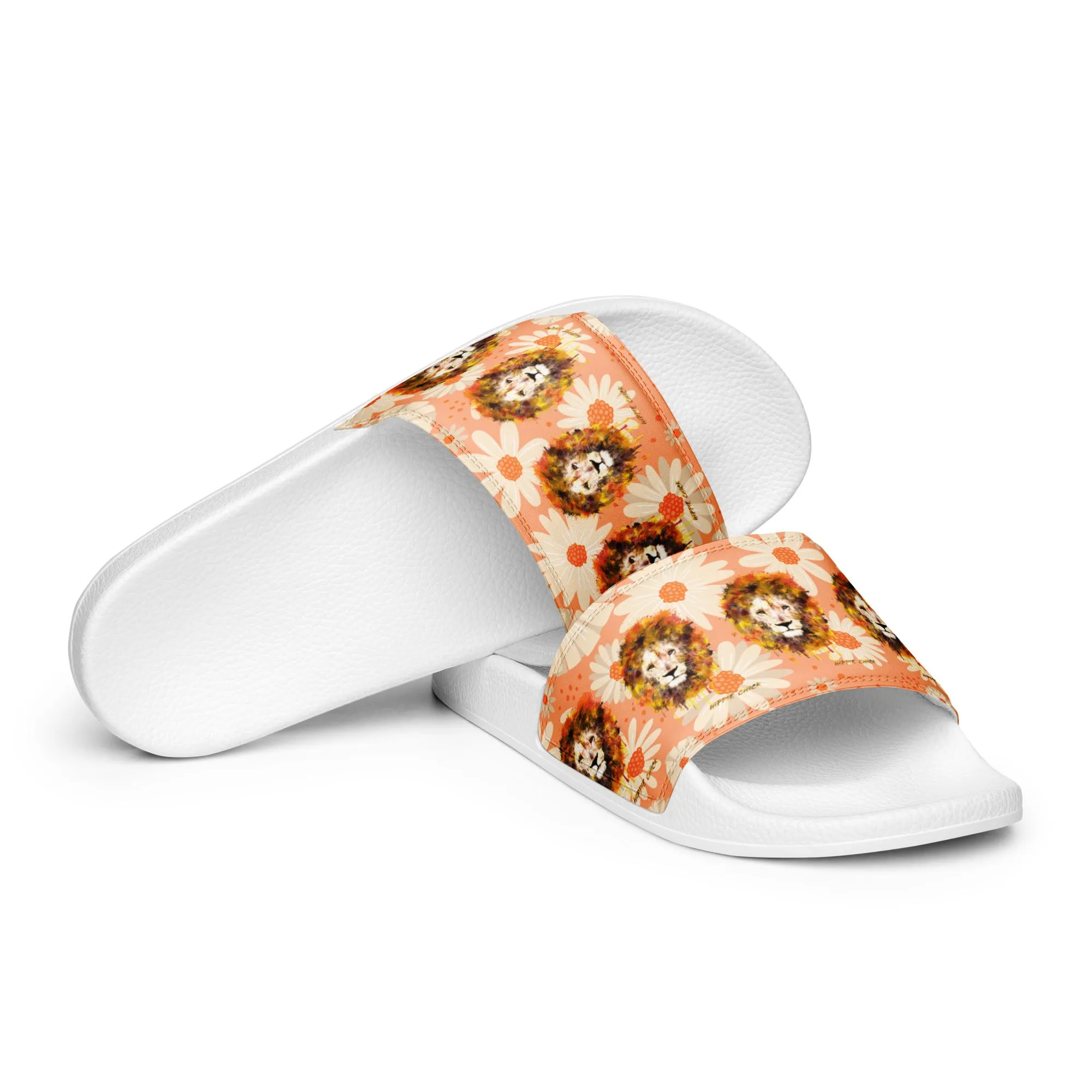 Peach Daisies Women's Slides