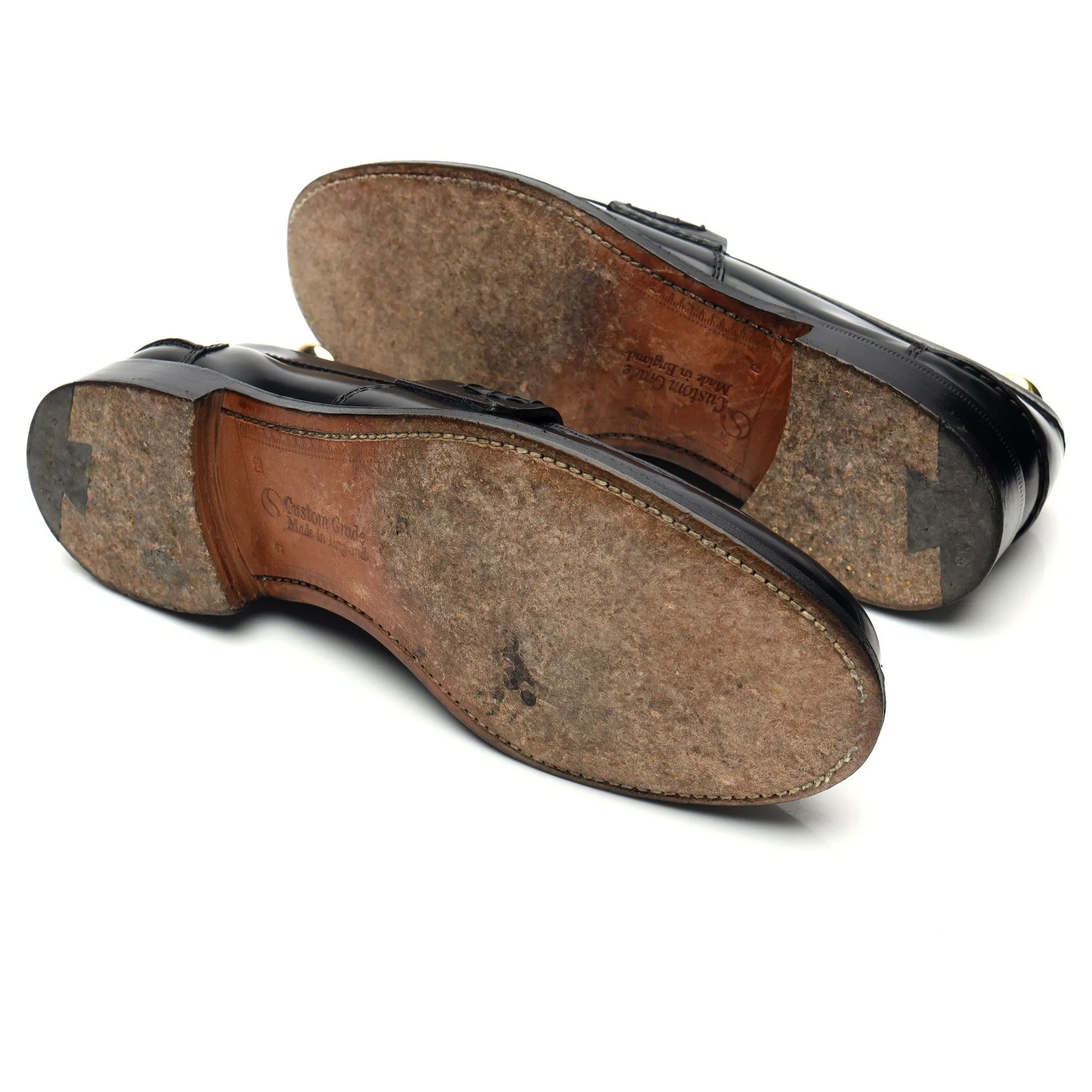 'Pembrey' Black Leather Loafers UK 8.5 G