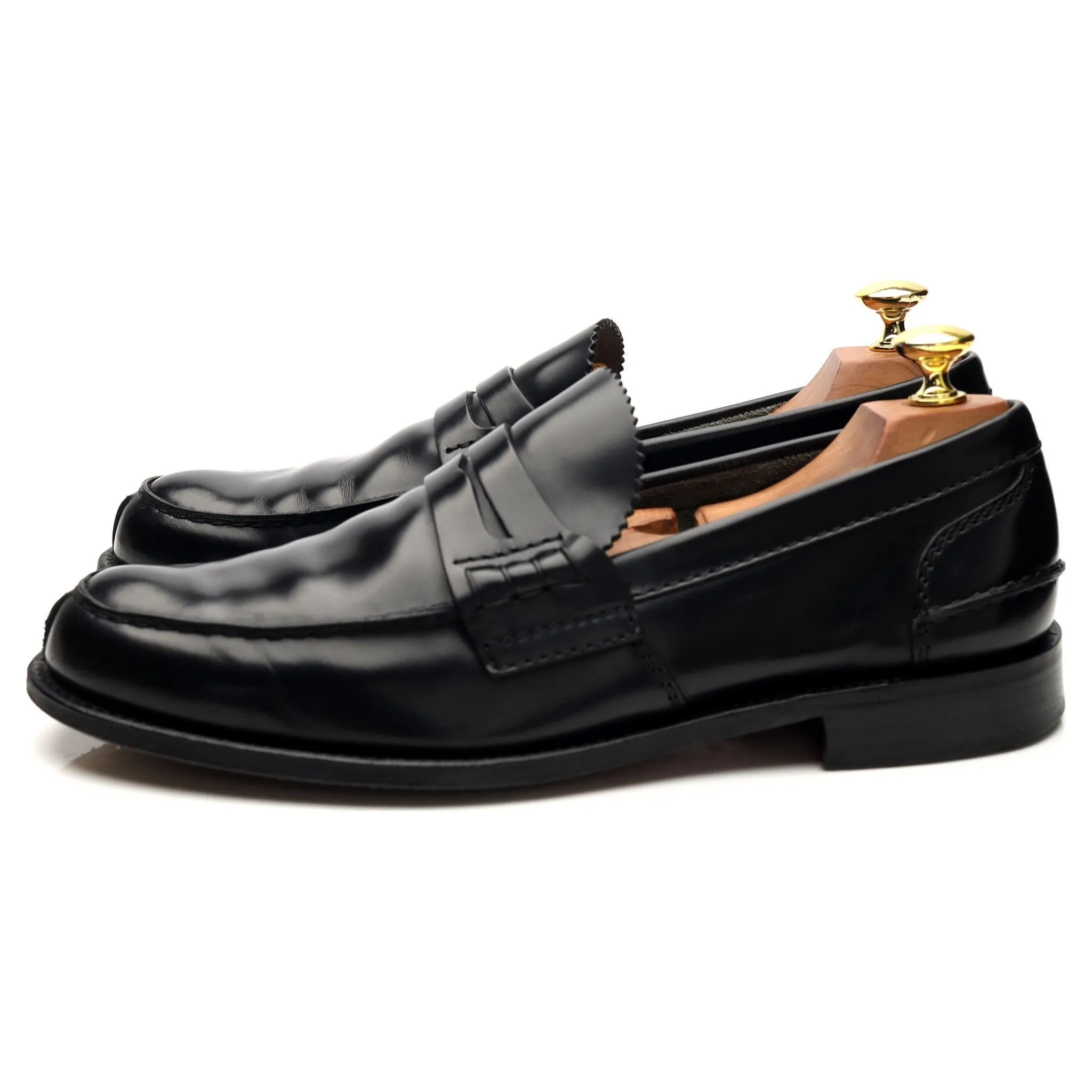 'Pembrey' Black Leather Loafers UK 8.5 G