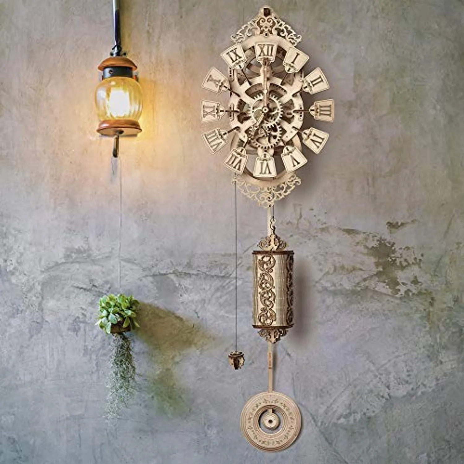 Pendulum Wall Clock Kit to Build, Wooden DIY 3D Wooden Puzzle