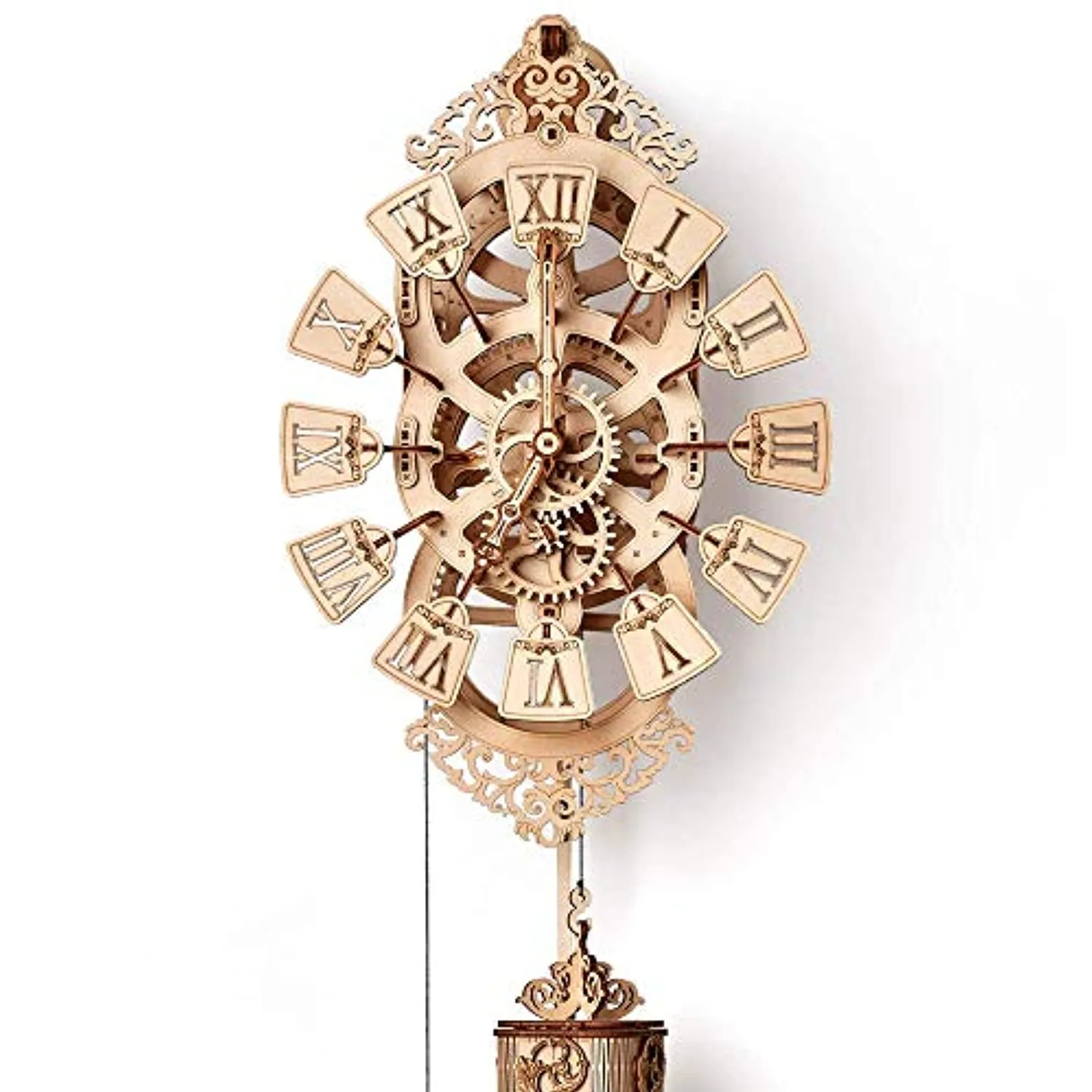 Pendulum Wall Clock Kit to Build, Wooden DIY 3D Wooden Puzzle