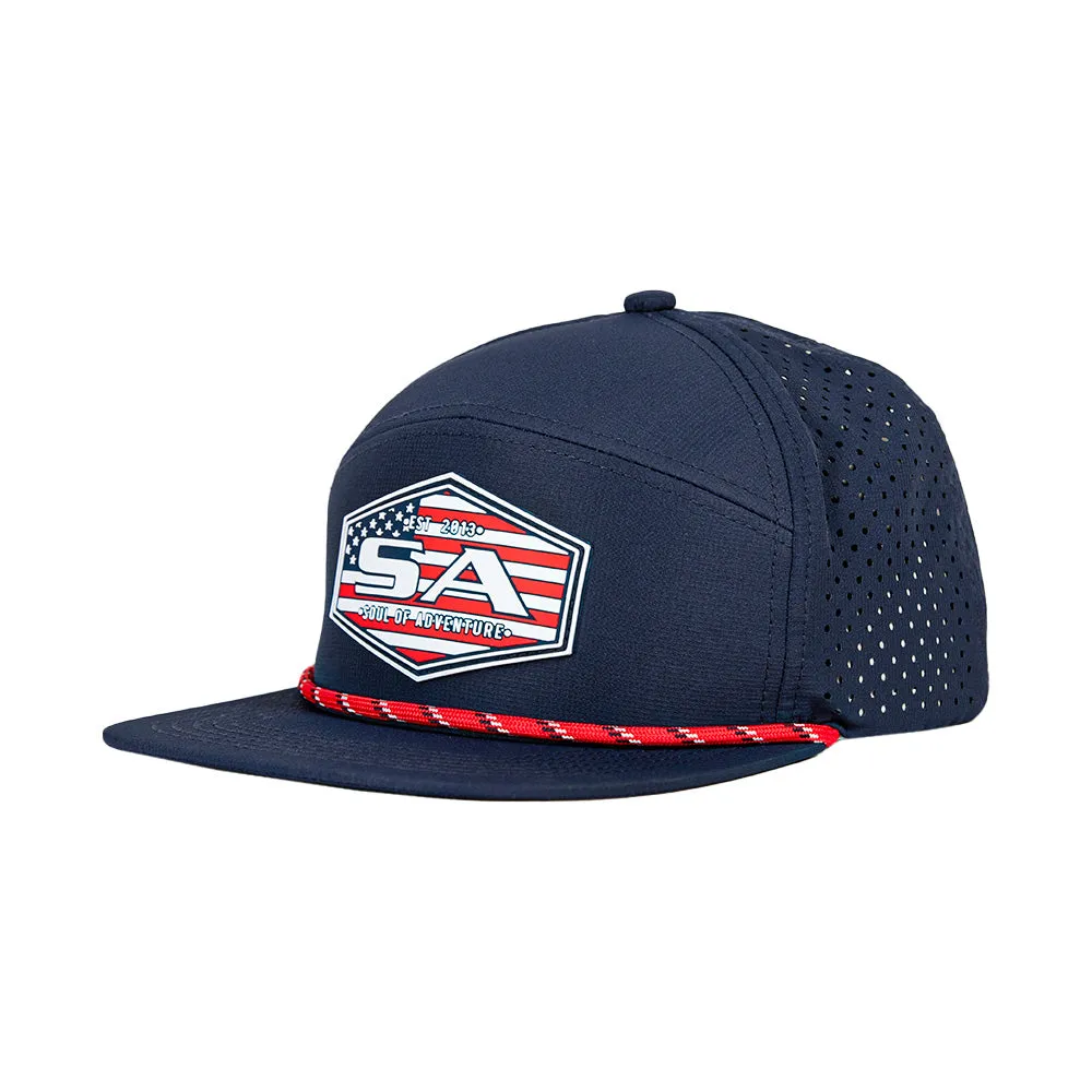 Performance Flat Bill Snapback| Navy | All American PreOrder