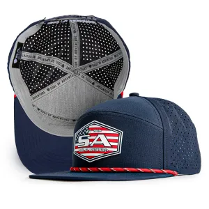 Performance Flat Bill Snapback| Navy | All American PreOrder