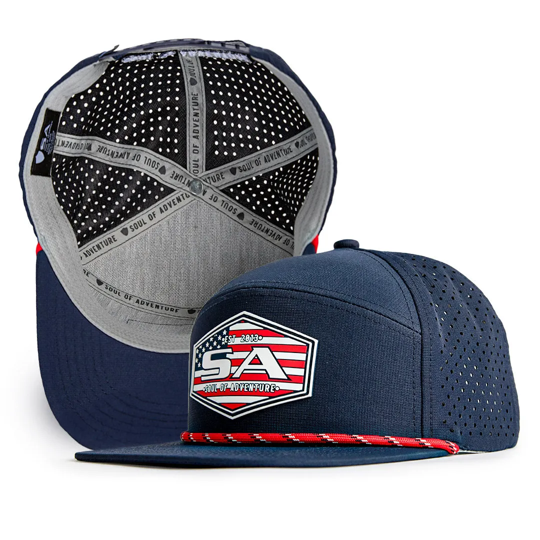 Performance Flat Bill Snapback| Navy | All American PreOrder