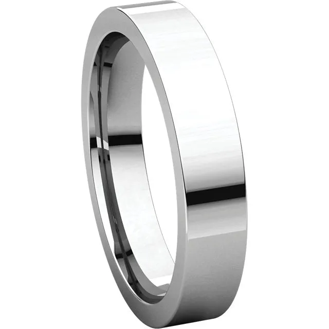 Platinum 4mm Flat Comfort Fit Band, Size 10.5