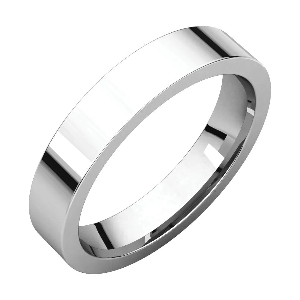 Platinum 4mm Flat Comfort Fit Band, Size 10.5