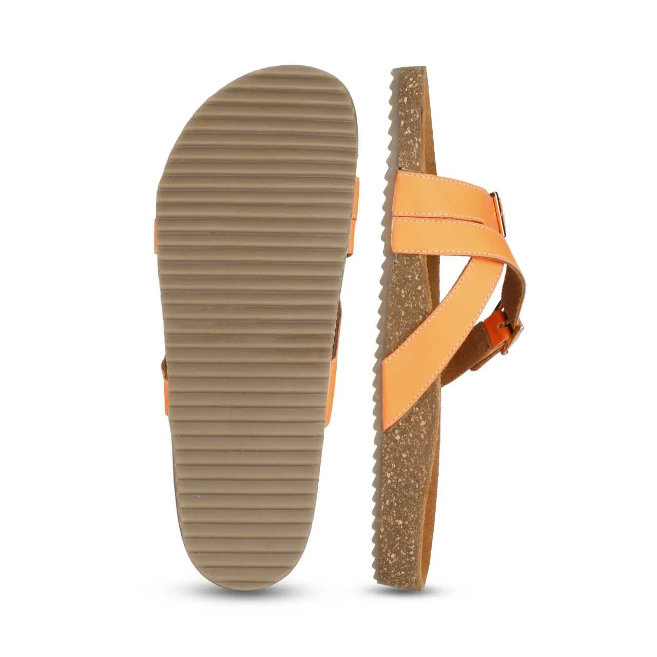 Poirou Neon Orange Comfort Slipons