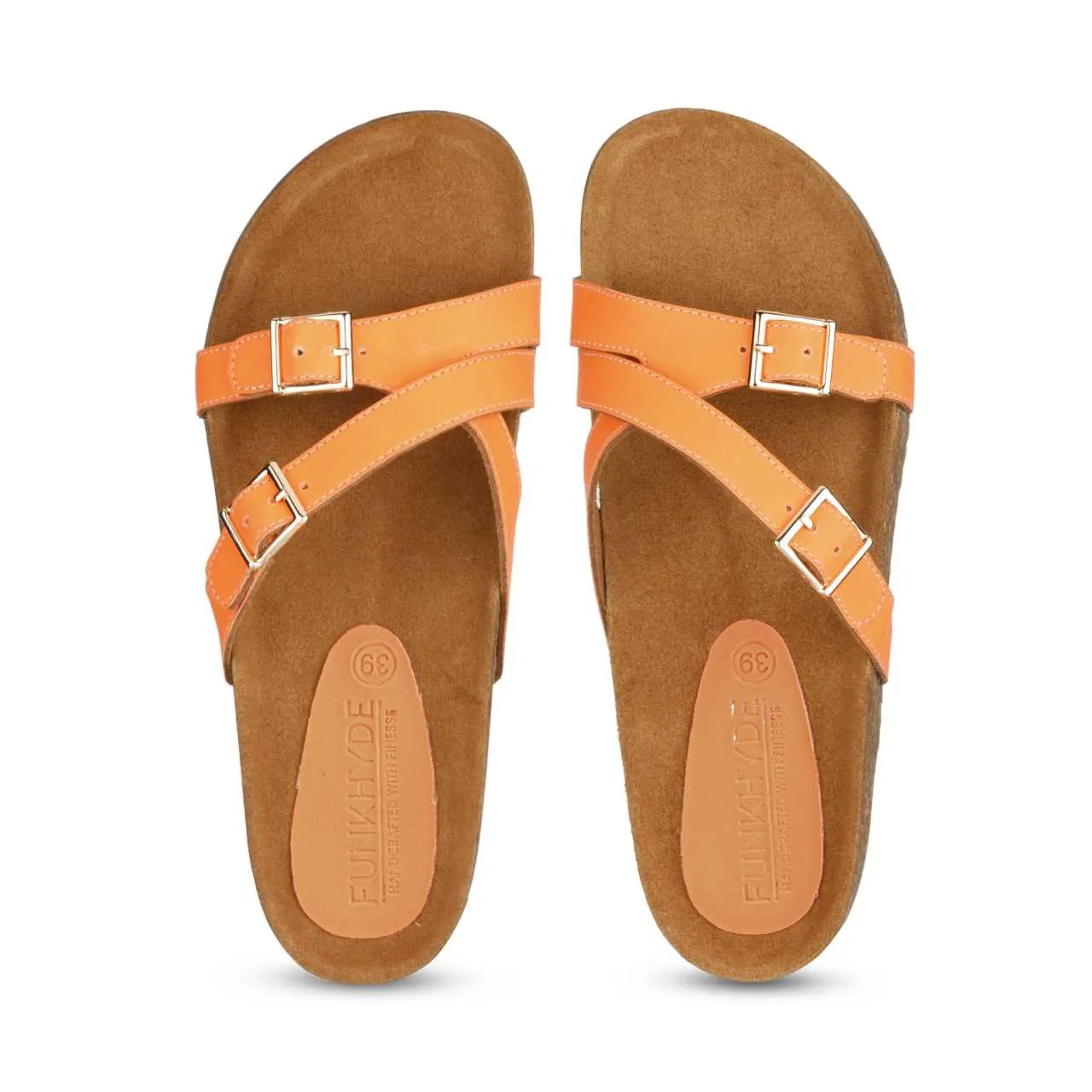 Poirou Neon Orange Comfort Slipons