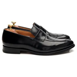 'Prague' Black Leather Split Toe Loafers UK 8.5 G