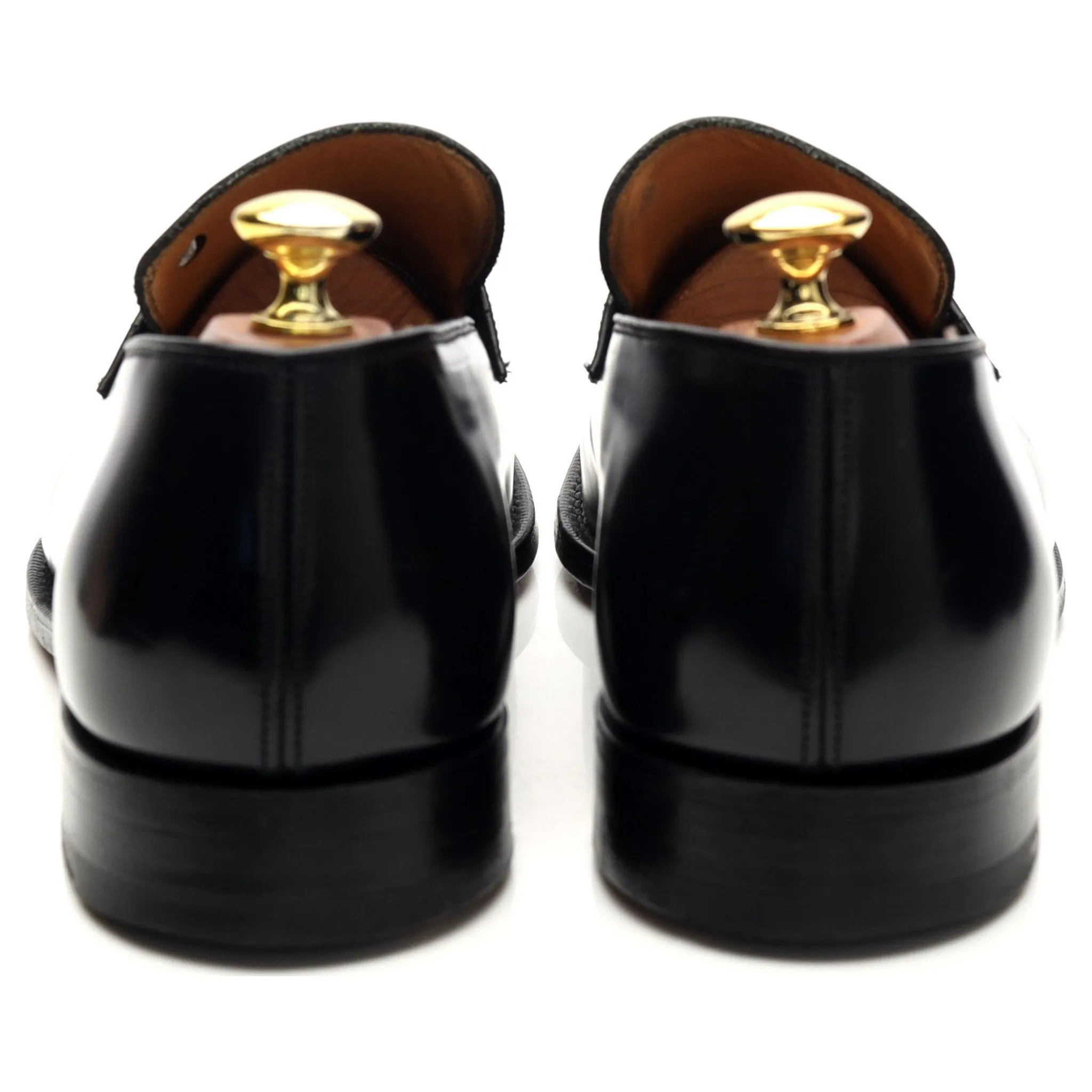 'Prague' Black Leather Split Toe Loafers UK 8.5 G