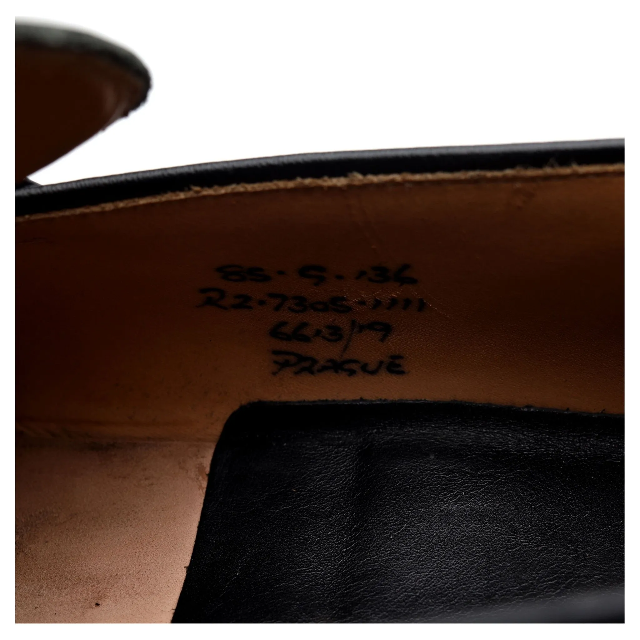 'Prague' Black Leather Split Toe Loafers UK 8.5 G