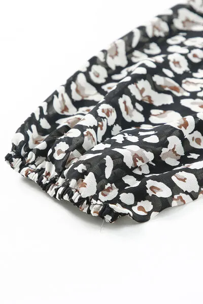 Printed Surplice Long Sleeve Mini Dress