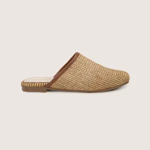 Raffia Mules in Cafe