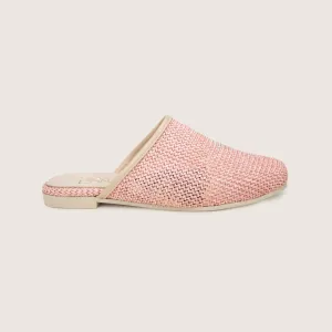 Raffia Mules in Pink