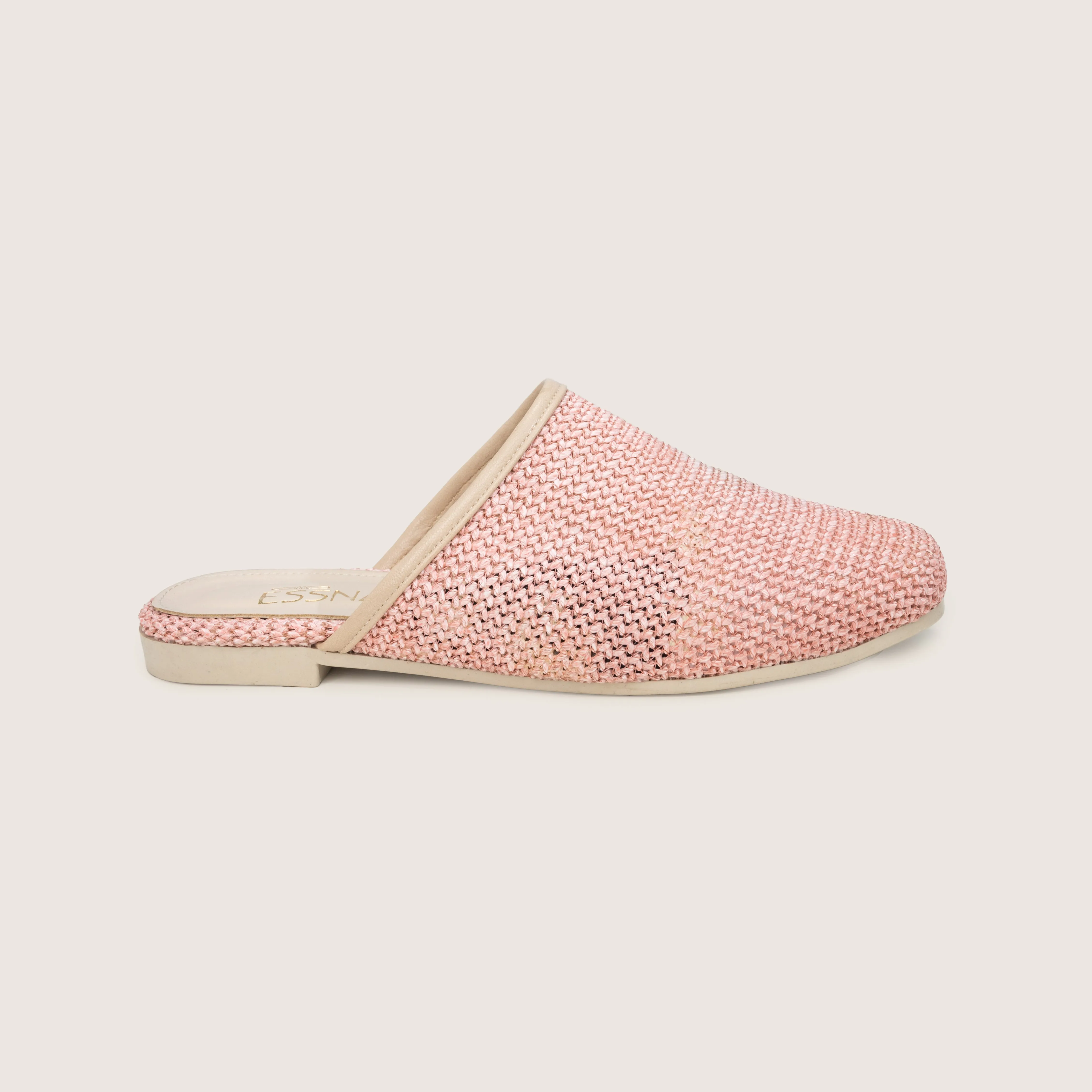 Raffia Mules in Pink