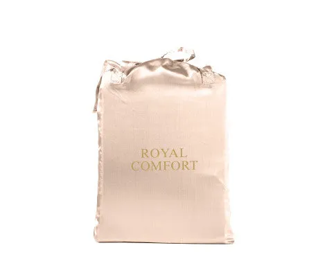 Royal Comfort Satin Sheet Set 3 Piece Fitted Flat Sheet Pillowcases - Champagne Pink