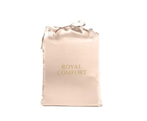 Royal Comfort Satin Sheet Set 3 Piece Fitted Flat Sheet Pillowcases - Champagne Pink