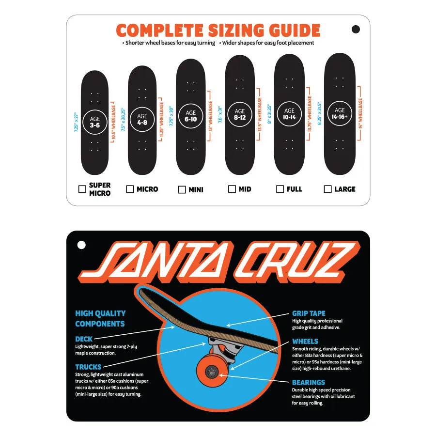 SANTA CRUZ SCREAMING HAND 7.8" COMPLETE SKATEBOARD