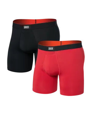 Saxx Vibe Multi-Sport Mesh (2 Pack) - Sunset Red/Black