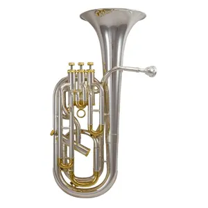 Schagerl JMS “James Morrison Model” 4-Valve (3 1) Bb Baritone Horn – Silver Plated Finish
