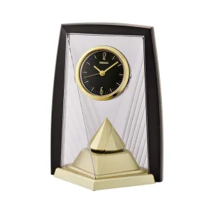 SEIKO Elegant Rectangular Plastic Running secon Pendulum rotates in one directionTable Clock for Home Office Desk Decor Gifts (Size: 24.9 x 18.5 x 16 CM | Weight: 480 gram | Color: Brown) QXN234K