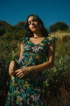 Serena Dress in Vibrant Indigo Floral