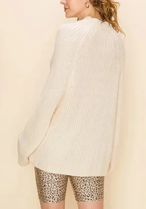Side Snap Rib Knit Sweater