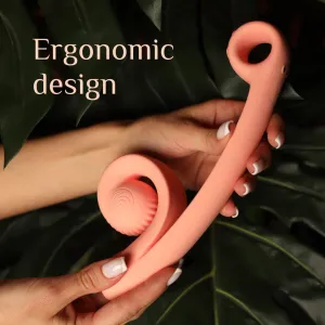 Snail Vibe Curve Ultra Powerful 2 Motor Dual Stimulating Vibrator - Peach