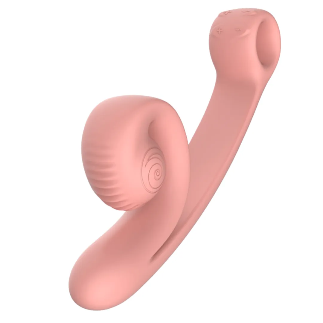 Snail Vibe Curve Ultra Powerful 2 Motor Dual Stimulating Vibrator - Peach