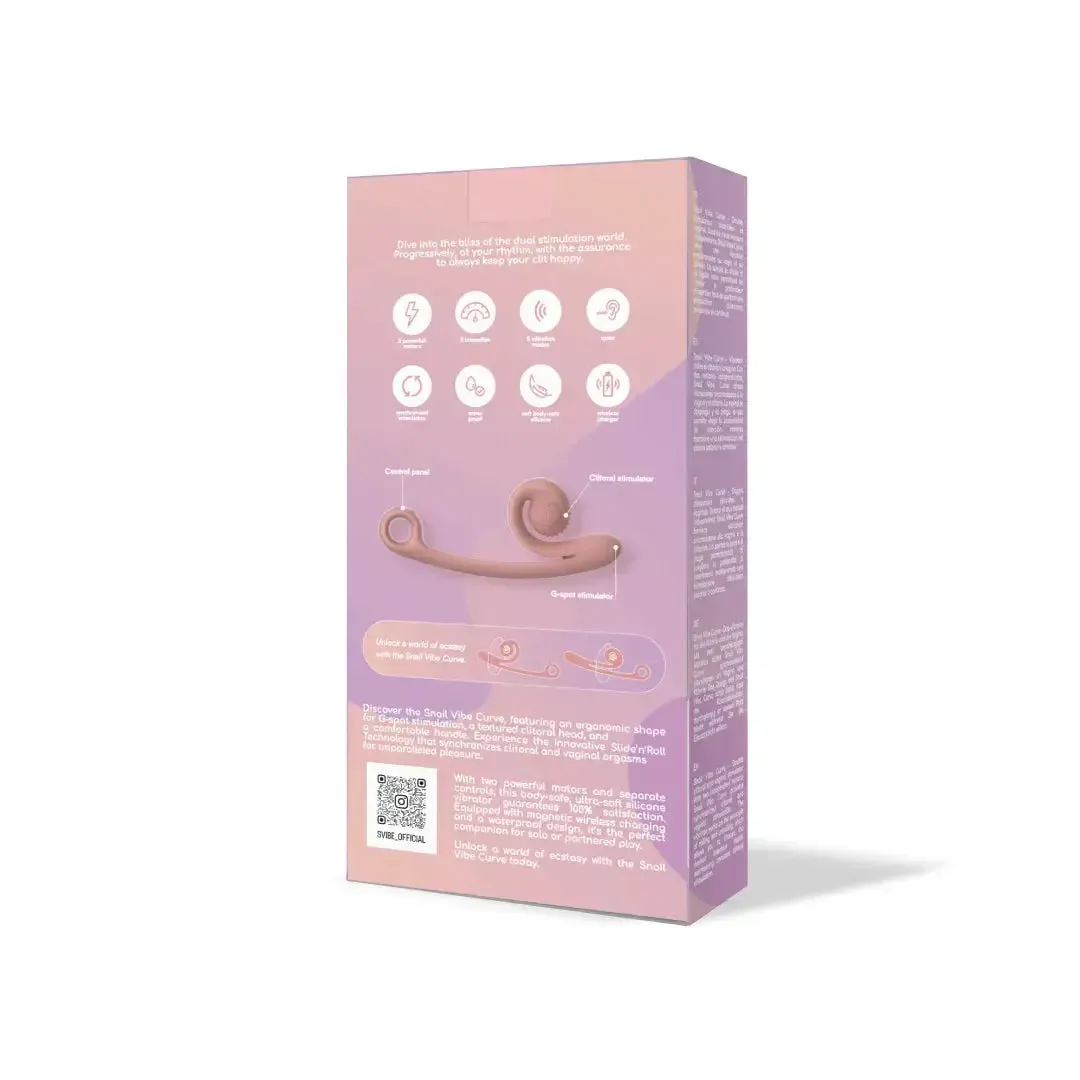 Snail Vibe Curve Ultra Powerful 2 Motor Dual Stimulating Vibrator - Peach