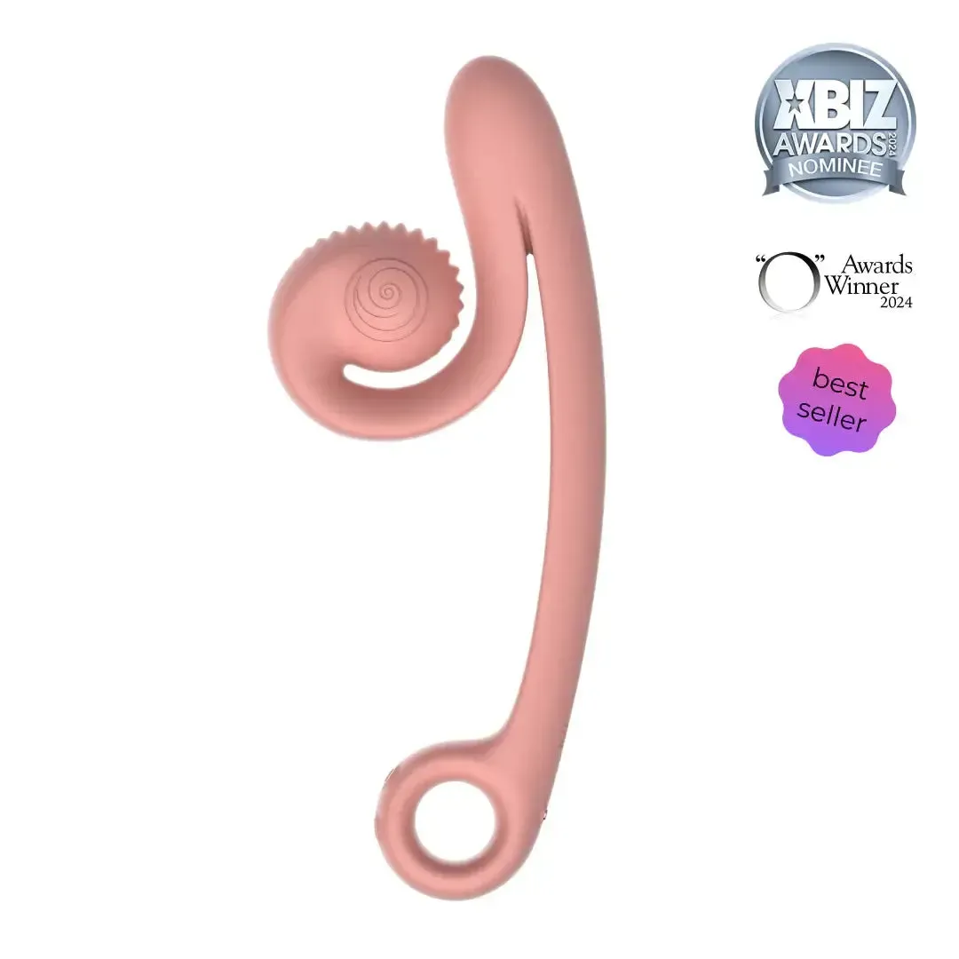Snail Vibe Curve Ultra Powerful 2 Motor Dual Stimulating Vibrator - Peach