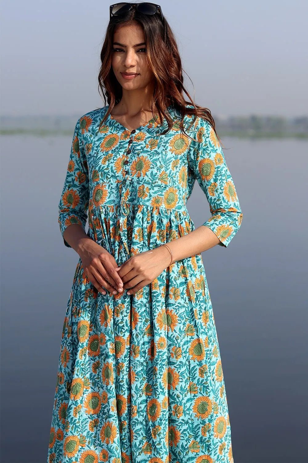 SootiSyahi 'Sky Garden ' Cotton Dress
