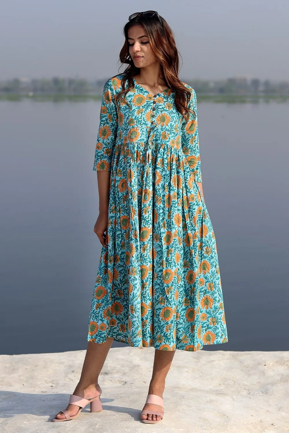 SootiSyahi 'Sky Garden ' Cotton Dress