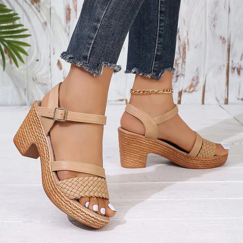 Sorrelia | Woven Platform Sandals