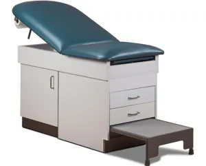 Space Saver Cabinet Treatment Table w/ Adjustable Back & Pull-out Leg Rest (Step Stool Option. 8834 / 8844)