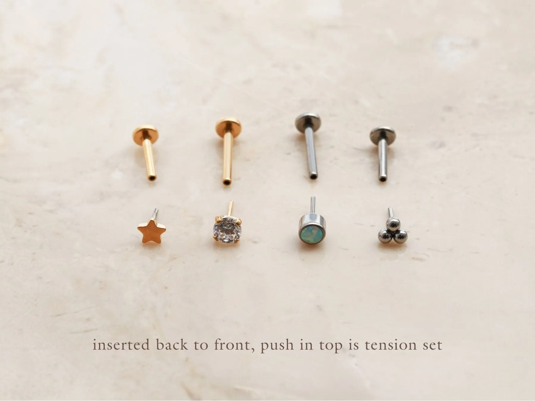 Star - Titanium Flat Back