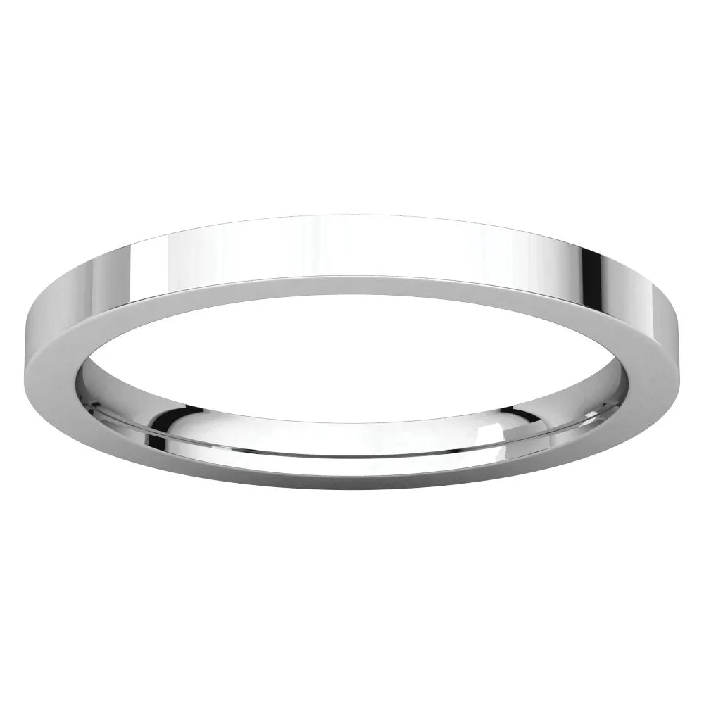 Sterling Silver 2mm Flat Band, Size 10.5