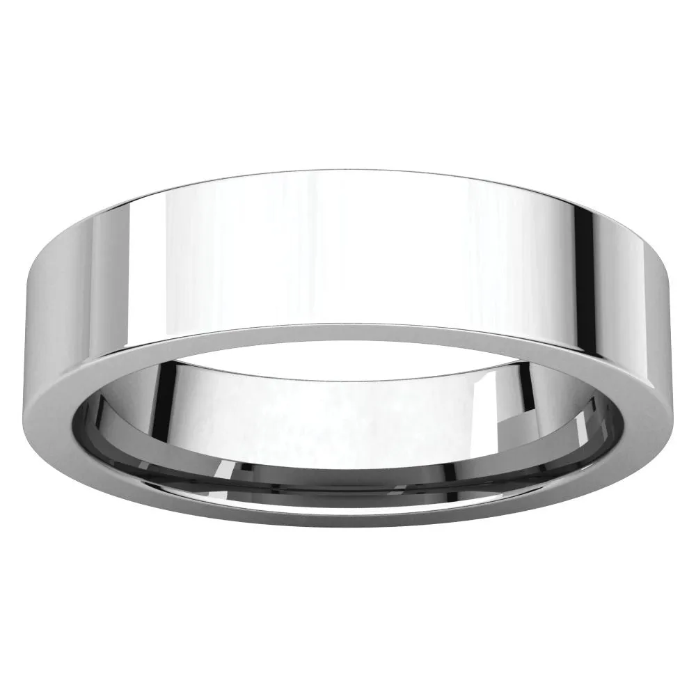 Sterling Silver 5mm Flat Band, Size 6