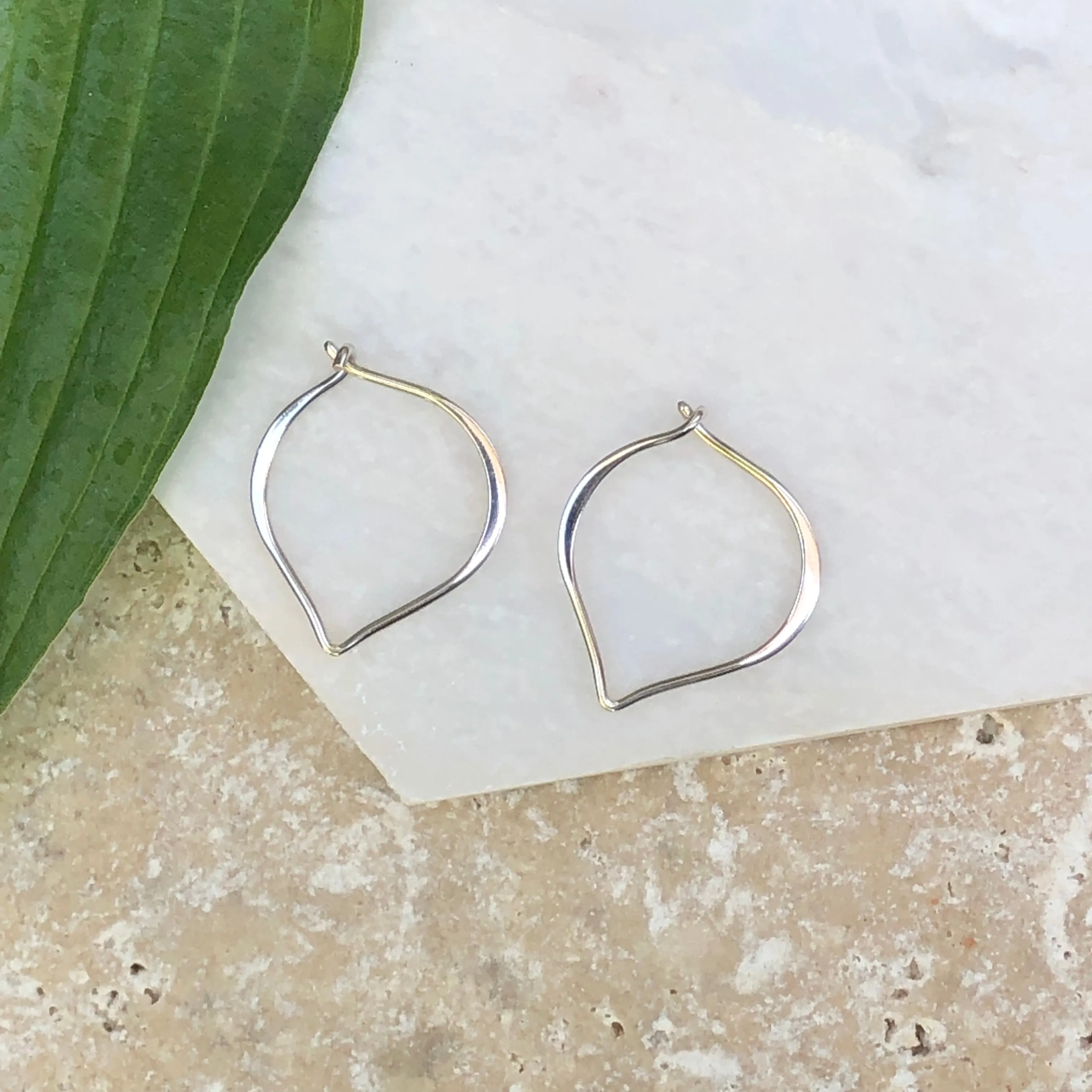 Sterling Silver "V" Threader Ear Wire Hoop Earrings