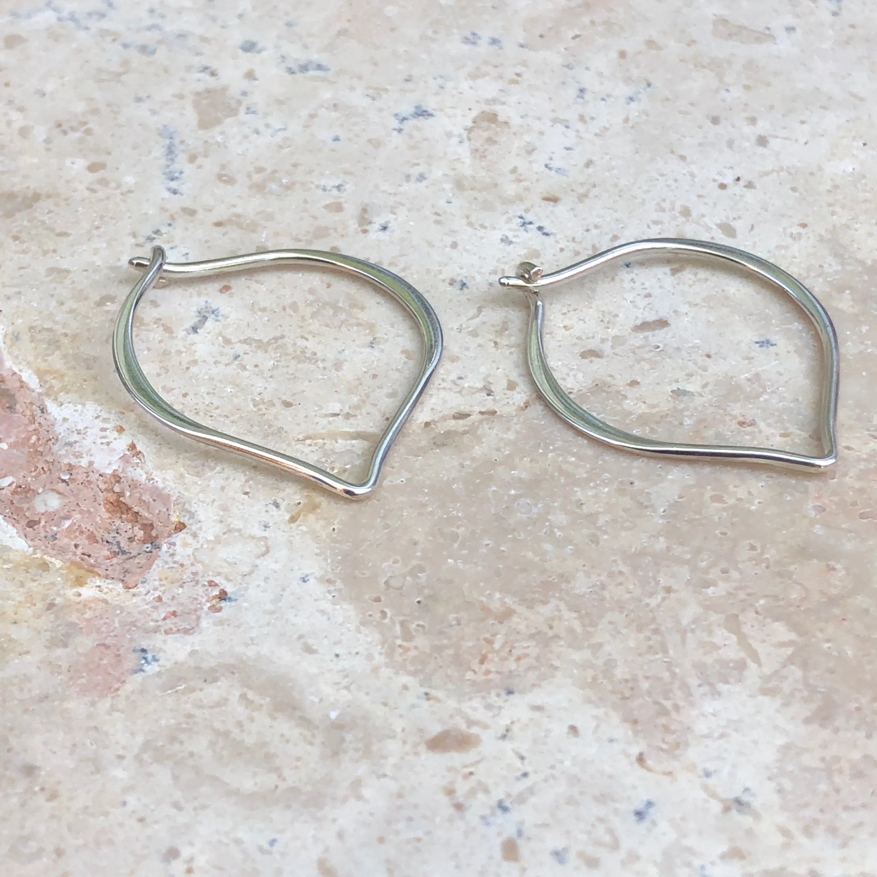 Sterling Silver "V" Threader Ear Wire Hoop Earrings