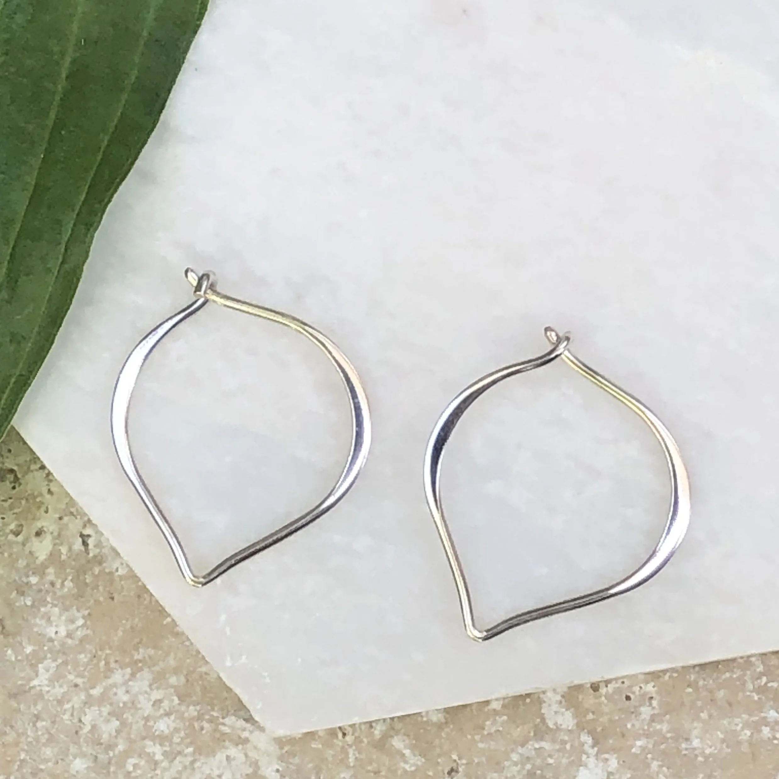 Sterling Silver "V" Threader Ear Wire Hoop Earrings