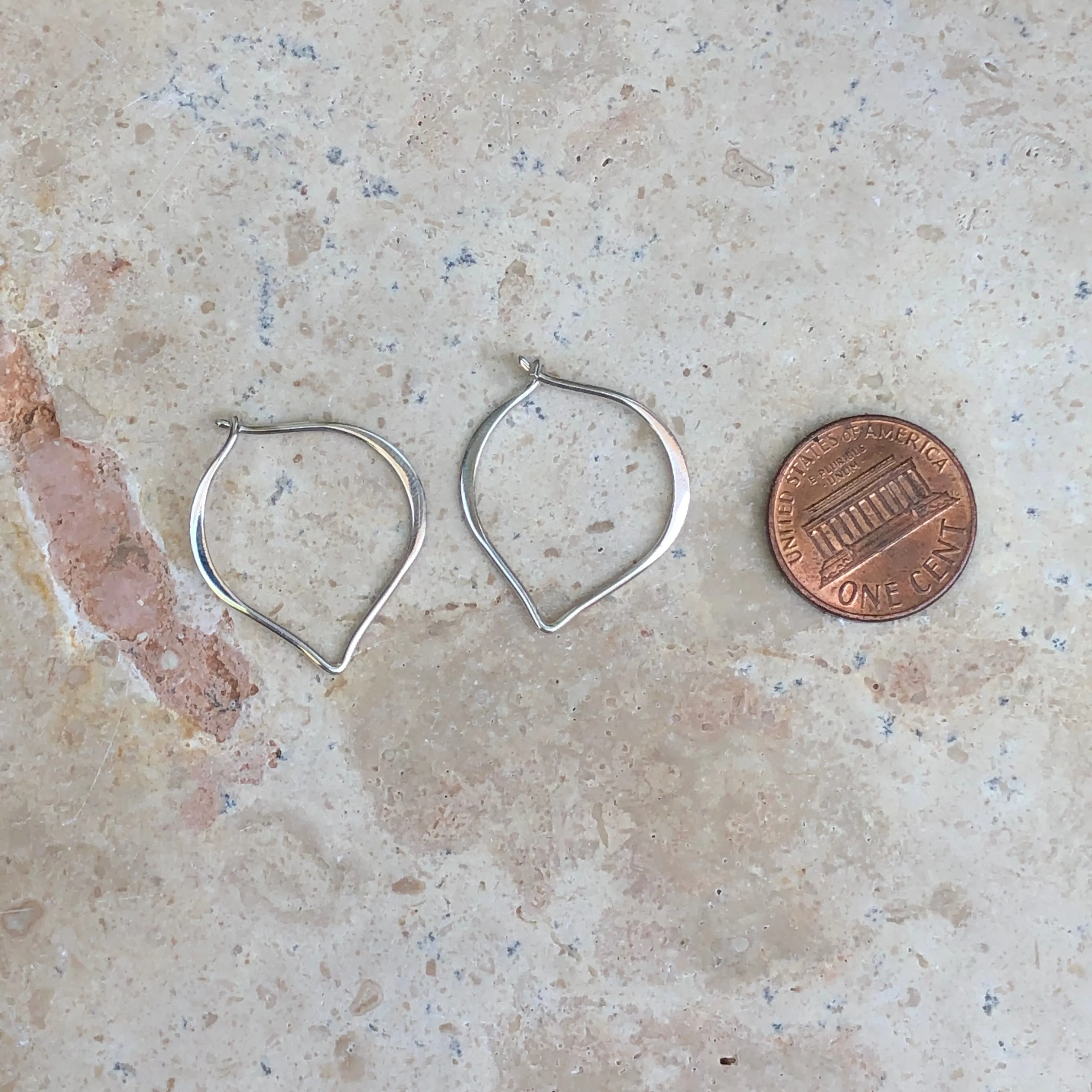 Sterling Silver "V" Threader Ear Wire Hoop Earrings