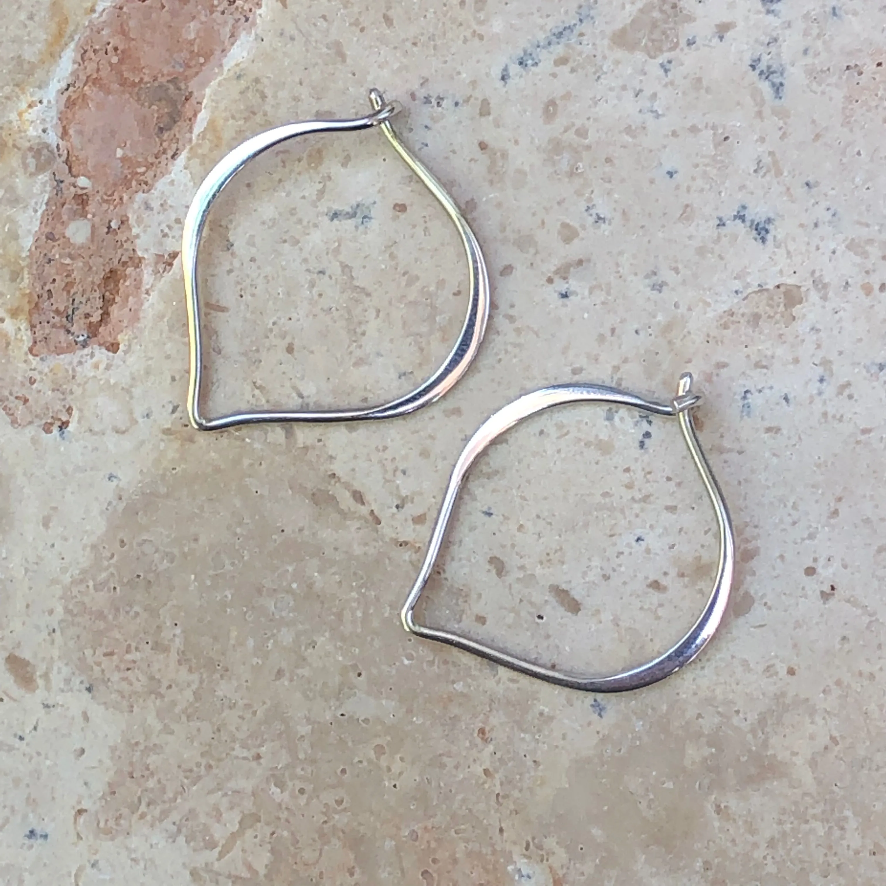 Sterling Silver "V" Threader Ear Wire Hoop Earrings
