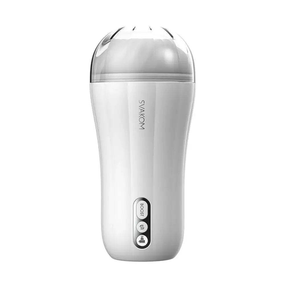 Svakom Silicone White Powerful Rechargeable Vibrating Masturbator