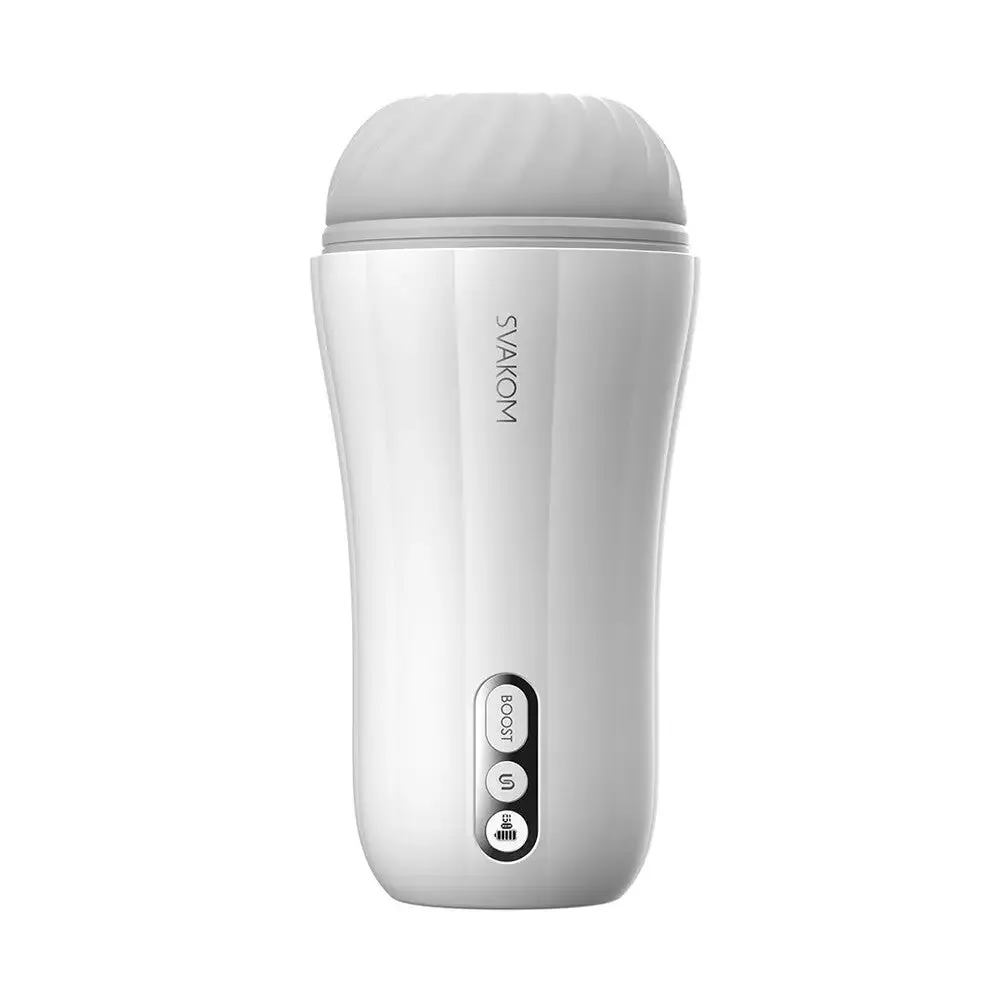 Svakom Silicone White Powerful Rechargeable Vibrating Masturbator