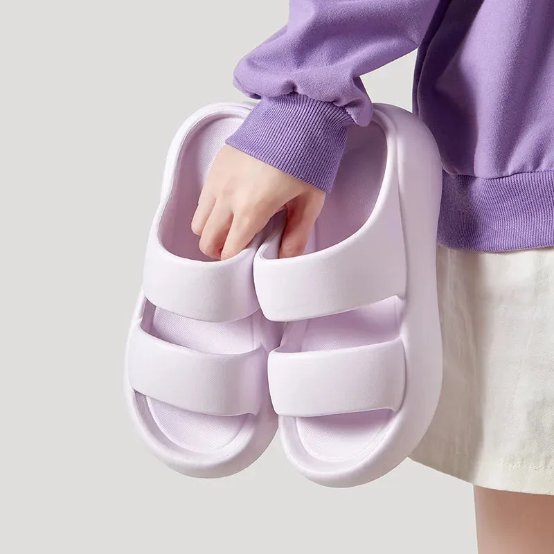 Sweet Women's Fashion Thick EVA Slippers Summer Men Indoor Waterproof Soft Slides Adults Outdoor Candy Color Non-slip Flip Flops