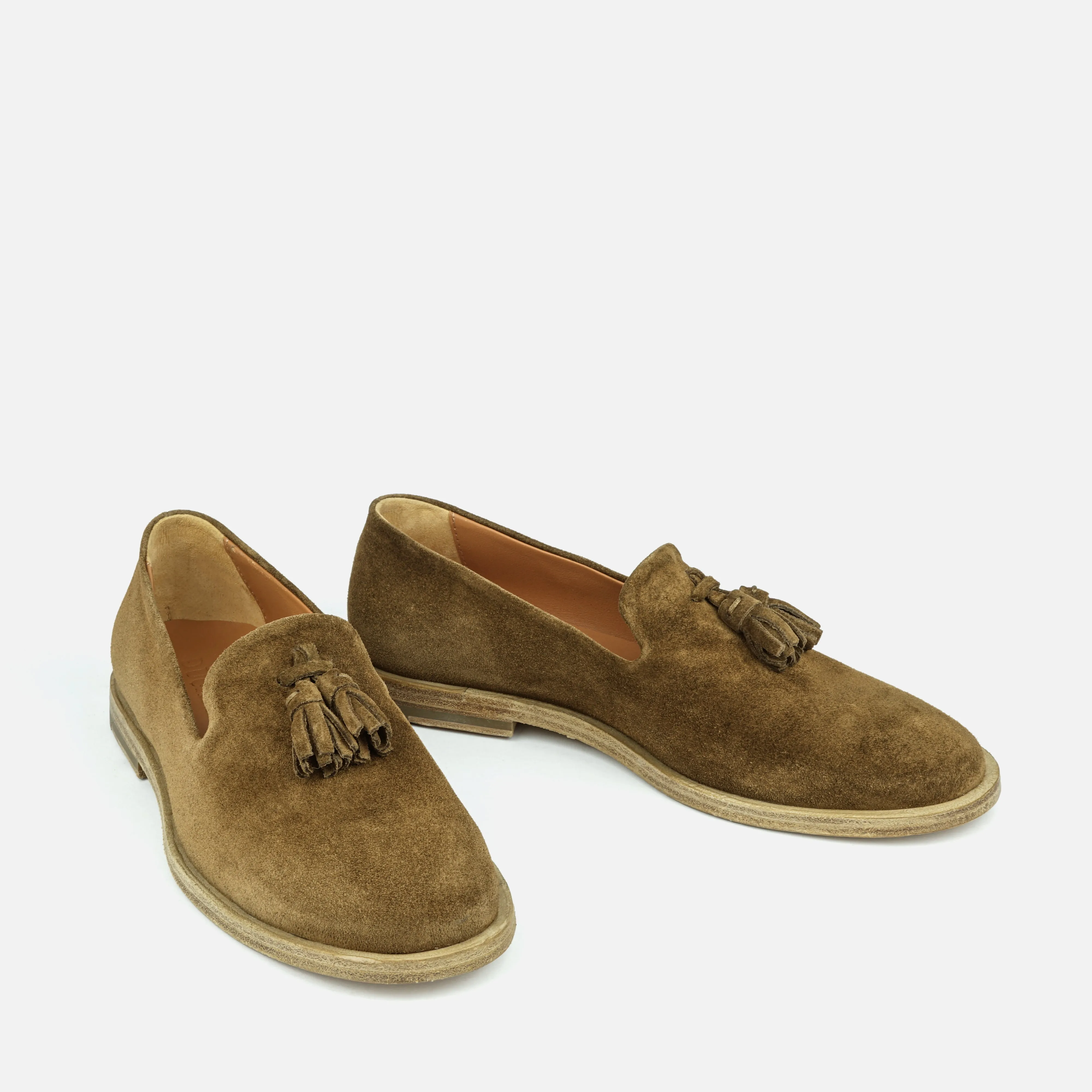 TAHITI | Suede Tassel Loafer in Noisette